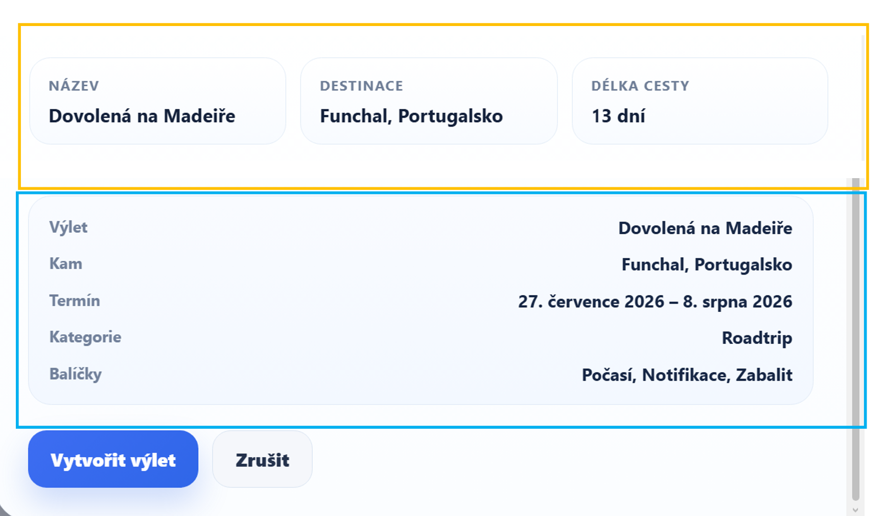 Vytvořit výlet