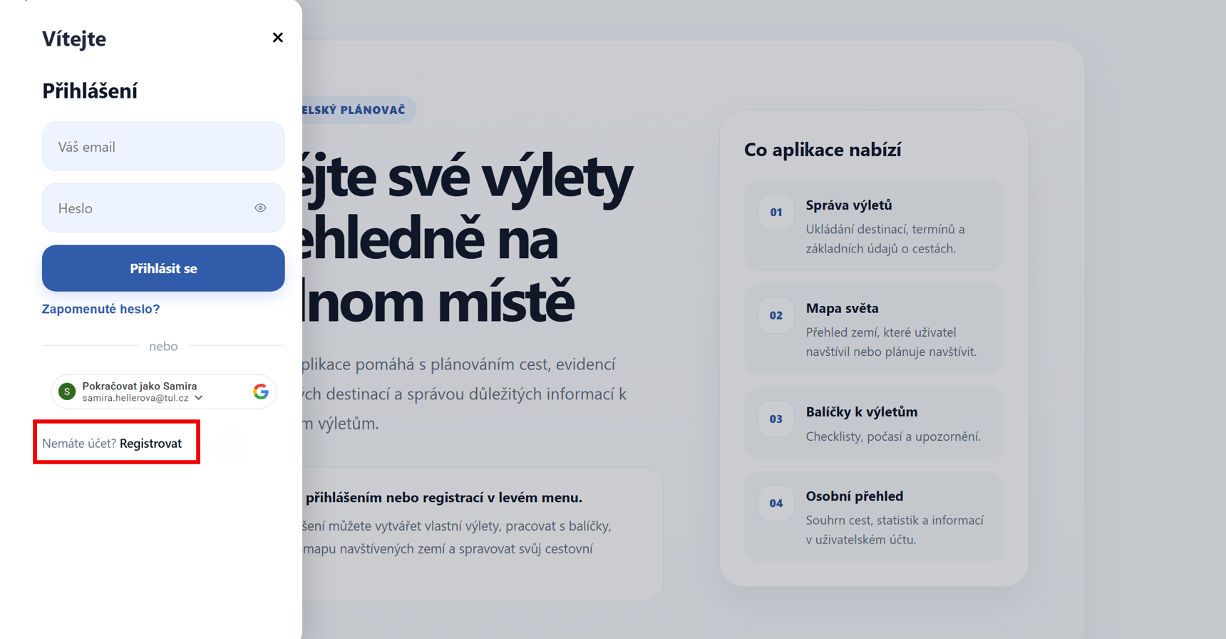 Registrace